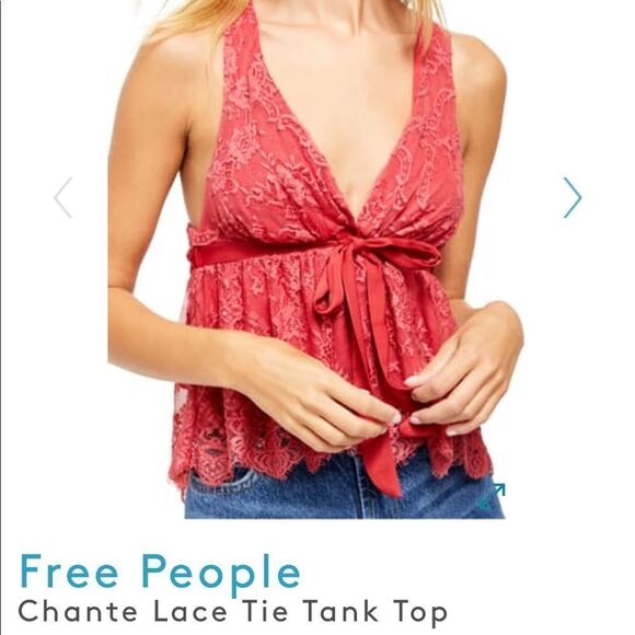 NWT Free People Chante Lace Tie Tank - Medium - Picture 1 of 14